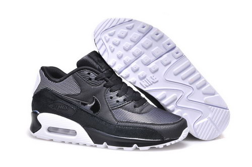 Nike Air Max 90 Womenss Shoes Hot Black Silver White Discount